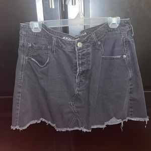 Black Denim Mini Skirt